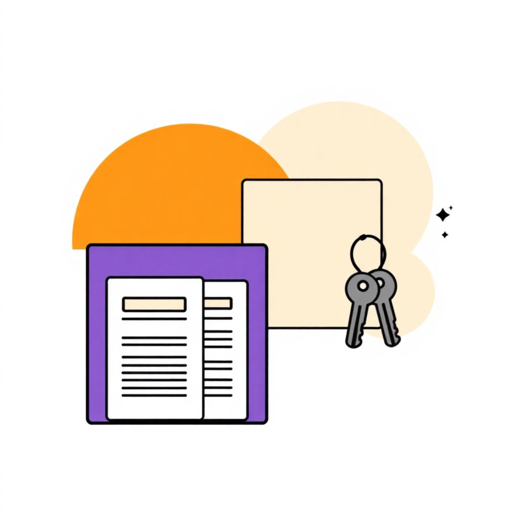 Illustration d'un état des lieux complet avec documents, clés et relevés