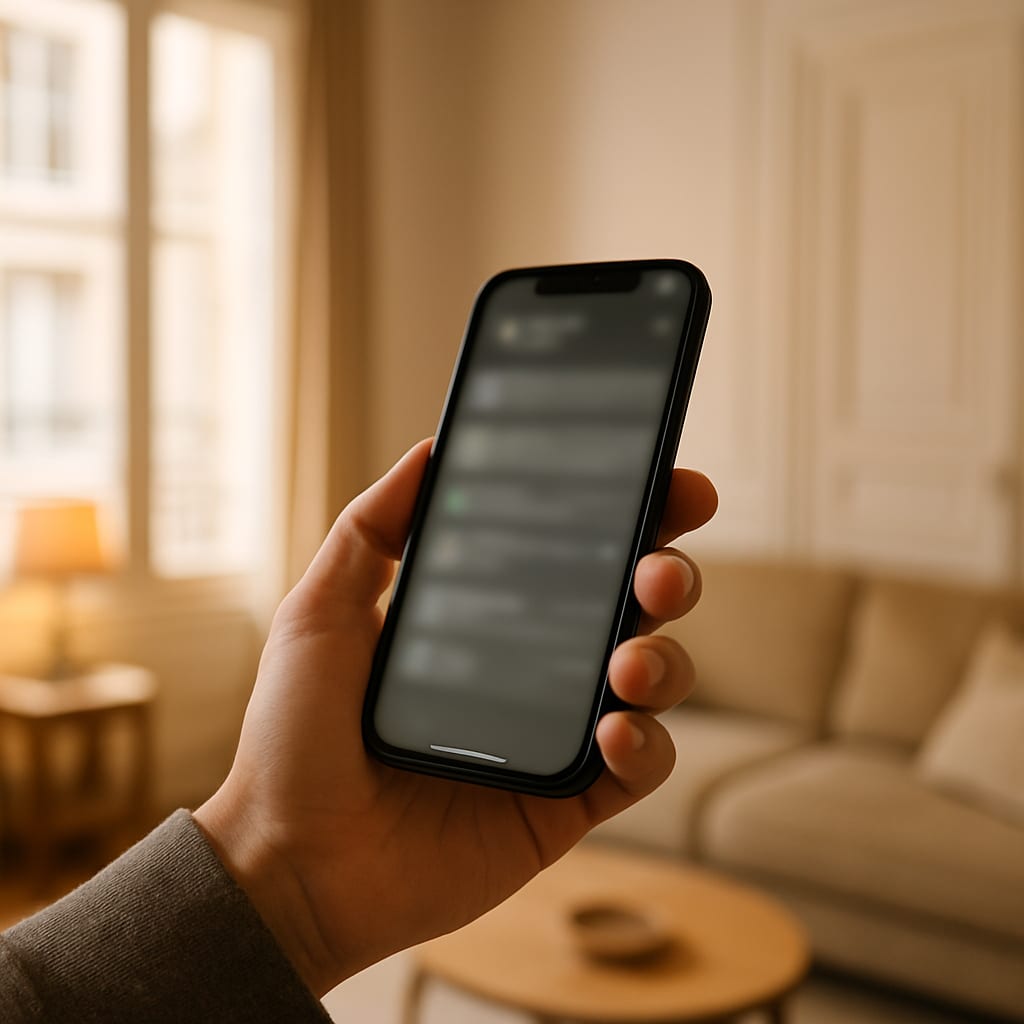 Illustration de notifications de loyers payés en temps réel sur un immeuble