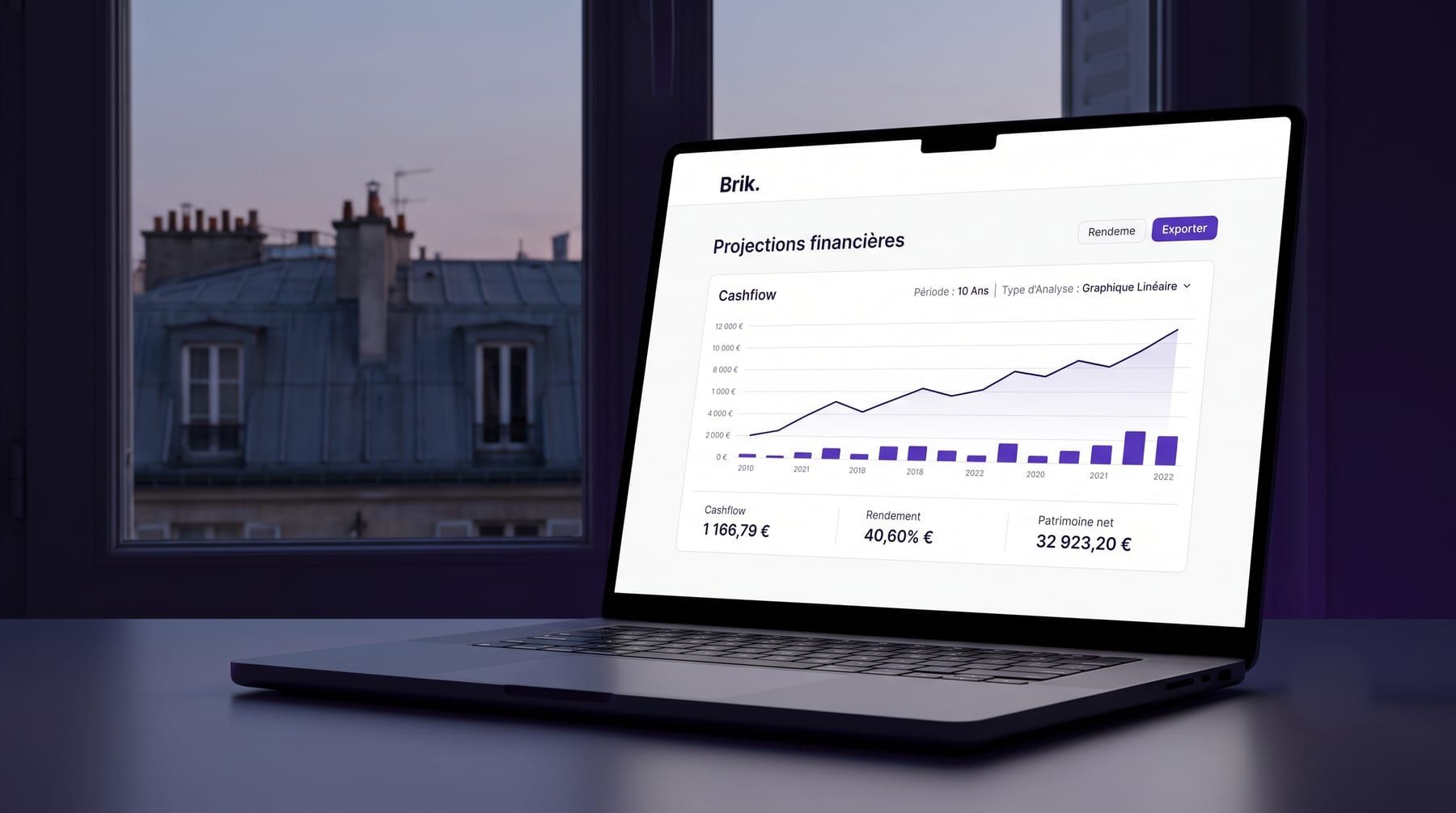 Projections financières du patrimoine dans Brik
