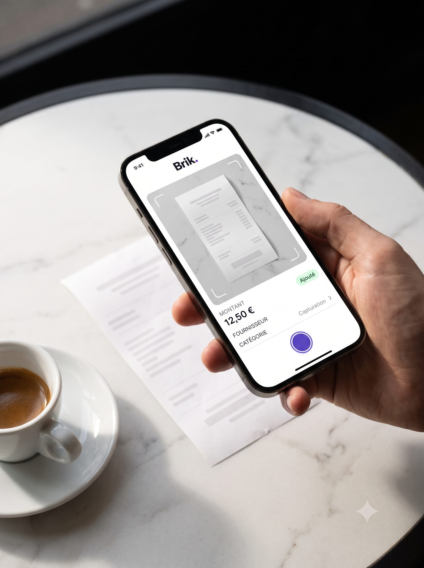 Numérisation d'un reçu avec l'application mobile