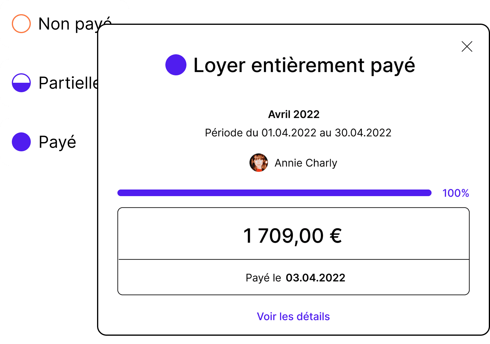 Interface de notification de paiement